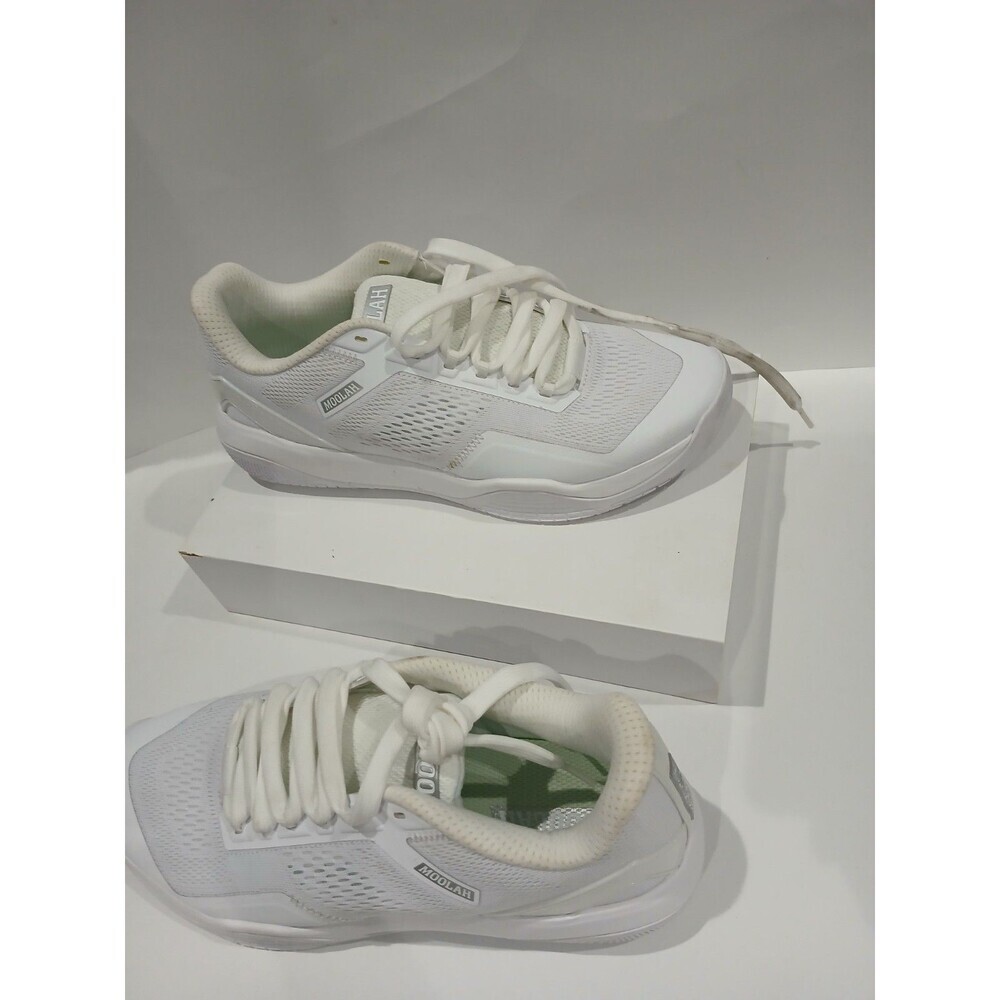 Moolah White Low Top Athletic Sneakers Women’s Size 9.5 Mesh Lace Up Shoes - Picture 2 of 7